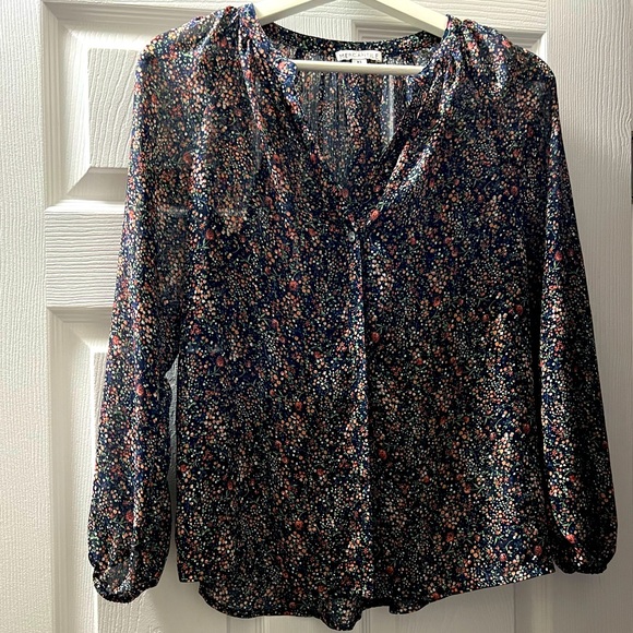J Crew Factory Floral Blouse - Picture 1 of 4